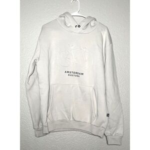 Fox Originals Hoodie Sweater Mens Large White Amsterdam Biketown Embossed Fleece